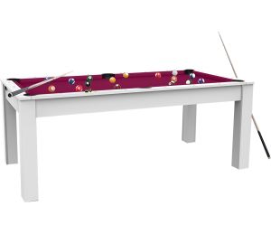 Billard Convertible Delhi Blanc Laqué 6FT