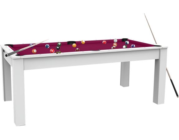 Billard Convertible Delhi Blanc Laqué 6FT