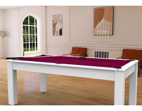 Billard Convertible Delhi Blanc Laqué 6FT